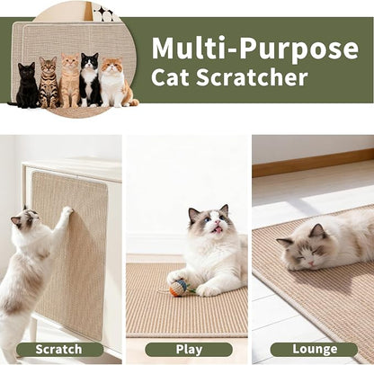 Cat Scratcher Mat, 23.6"x 15.7" Natural Sisal Cat Scratch Mat - Image 6