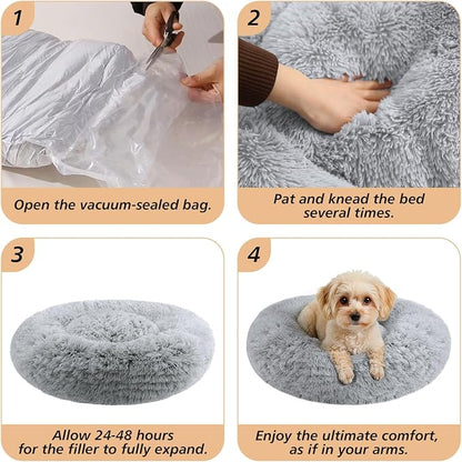 JOLLYVOGUE Calming Dog Bed Large Size Dog, Anti-Anxiety Donut Large Pet Bed - Image 8
