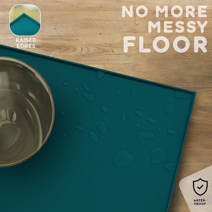 Dog Food Mat - 28x18 Raised Edges Dogs Mat - Image 5