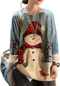 YESNO Women Christmas Sweater Graphic Printed Oversized Pullover Sweaters by YESNO