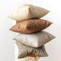 Pack of 4 Neutral Decorative Faux Leather Throw Pillow Covers 18x18 inch by GEGELICA