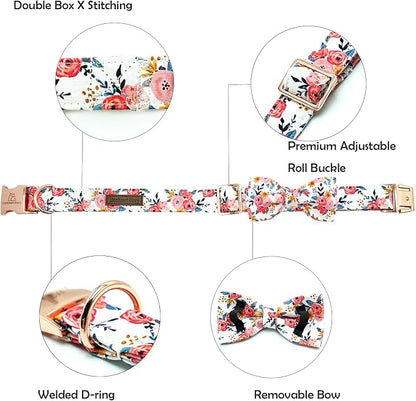 Lionheart glory Dog Collar Bow Collar Floral Dog Collar - Image 2
