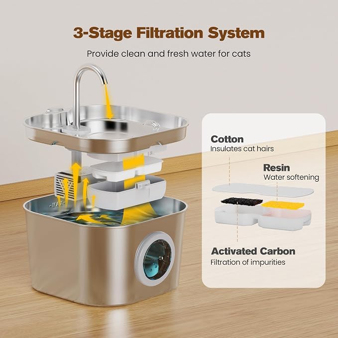Cat Water Fountain Stainless Steel: Pet Fountains - Image 3