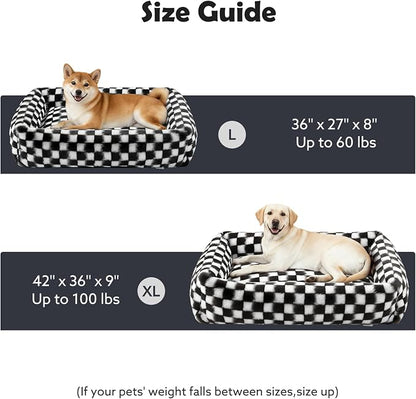 JOEJOY Dog Bed Medium Size Dog, Rectangle Washable Orthopedic Corduroy Fleece - Image 6