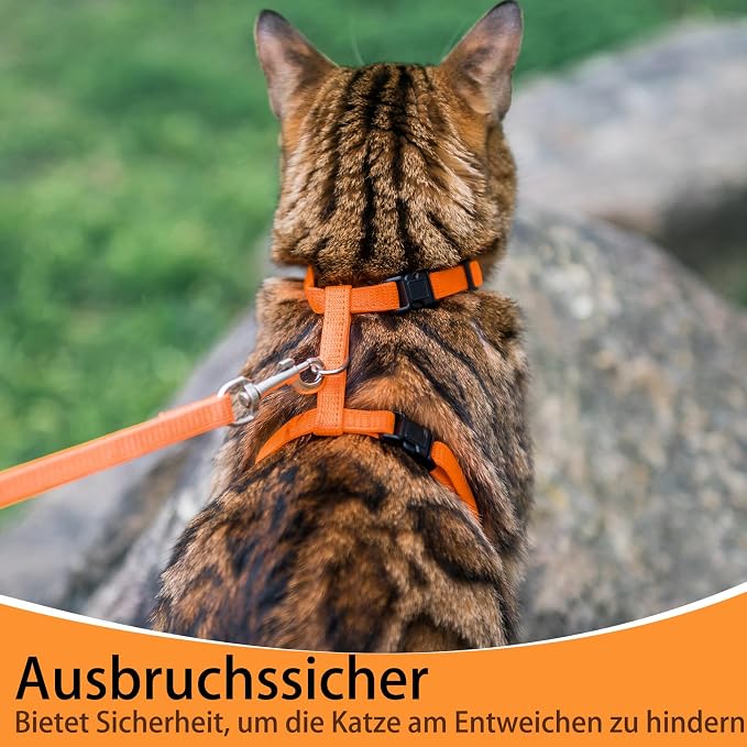 PUPTECK Adjustable Cat Harness and Leash Set Escape Proof Kitten Strap Collar - Image 6