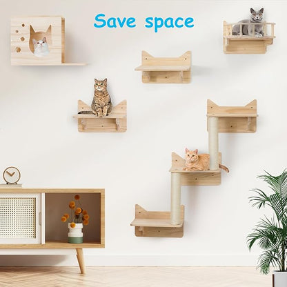 9-Piece Cat Wall Shelves and Perches - Image 6