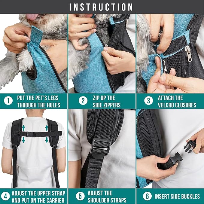 PetAmi Dog Carrier Backpack, Adjustable Dog Pet Cat Front Carrier Backpack | - Image 5
