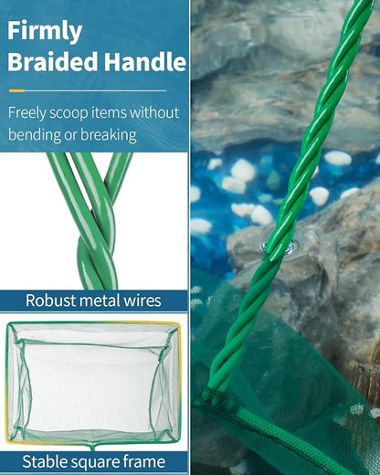 Pawfly Aquarium Fish Net with Braided Metal Handle Square Net with Soft Fine - Image 6