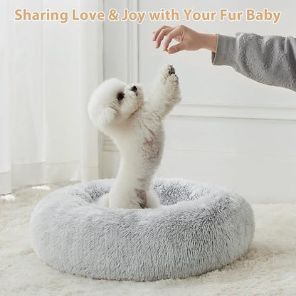 WNPETHOME Calming Dog Bed Cat Bed Donut, Faux Fur Pet Bed Self-Warming Donut - Image 5