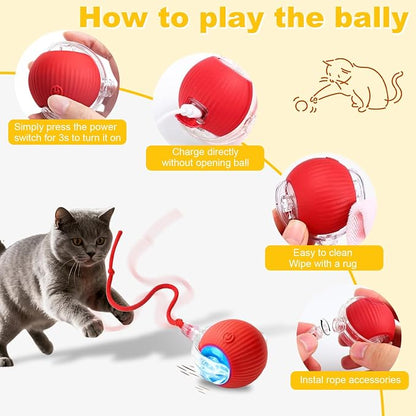 Interactive Cat Toys Ball for Indoor Cats＆Dogs, Automatic Cat Toy 360° - Image 7