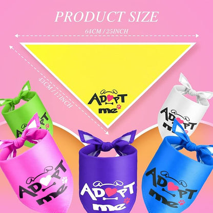 20 Pack Adopt Me Dog Bandanas Plain Adopt Me Triangle Dog Bandana Reversible - Image 5