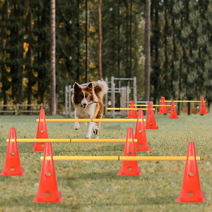 TNZMART Dog Agility Hurdle Cones Pet Jump Training Set Dog Agility Course - Image 6