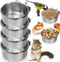 Okllen 4 Pack Bird Feeding Dish Cups, Detachable Stainless Steel Bird Food Bowls by Okllen
