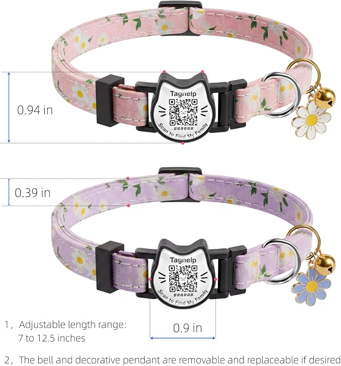 Cute Floral Breakaway Cat Collar - Image 8