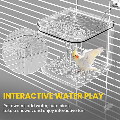 No Mess Automatic Bird Feeder, Transparent Seed Food Container, Bird Cage - Image 6