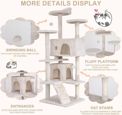 Heavy Duty Cat Tree Tower, Cat Condo, Hanging Ball - Image 4