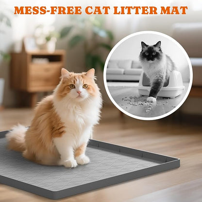 Pawtners Cat Litter Mat, Large 34" x 22" Litter Box Mat, Non-Slip Kitty Litter - Image 3