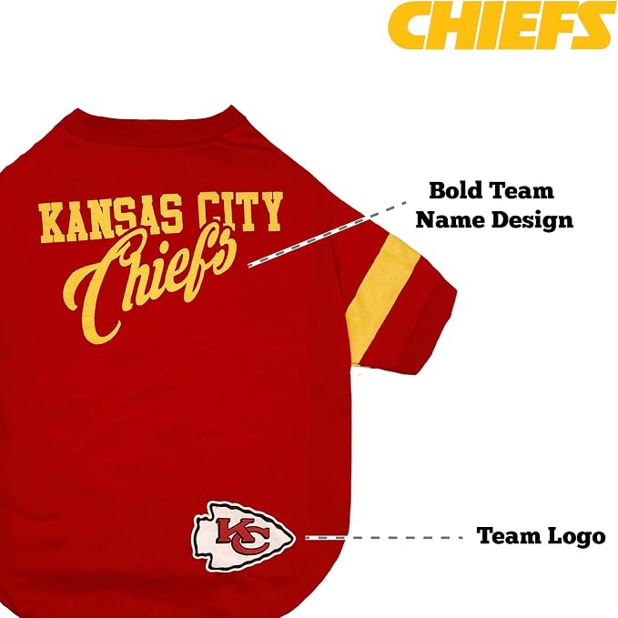 NFL Kansas City Chiefs Dog & Cat T-Shirt, Medium. Football Pet Shirt - Image 5