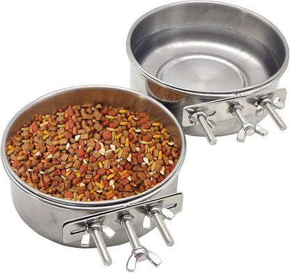 PINVNBY 2pcs Stainless Steel Bird Bowl Water Bowl Stainless Steel Bird Feeding by PINVNBY