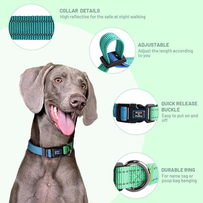 Roses&Poetry Large Dog Collar, Adjustable Reflective Durable Pet Collars - Image 3