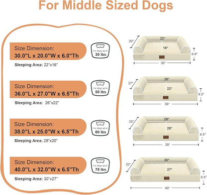 Large Dog Bed Orthopedic Washable: Beds Bolster XL Bed Medium Large Dogs Egg - Image 6
