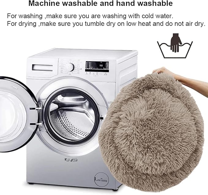 Dog Bed for Small Medium Large Dogs Cats, 20 inch Calming Washable-Round Cozy - Image 3