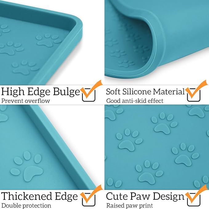 Ptlom Dog Food Mat Anti-Slip Pet Bowl Mats - Image 4