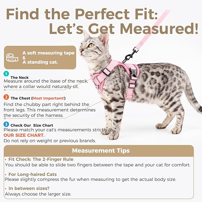 Cat Harness and Leash Set Escape Proof Tactical Extra Large Kitten Harness - Image 2