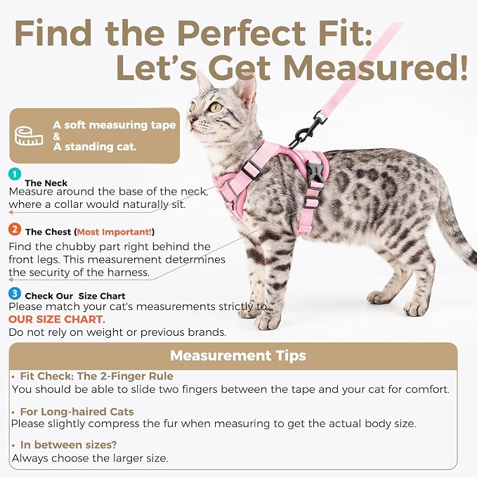 Cat Harness and Leash Set Escape Proof Tactical Extra Large Kitten Harness - Image 2