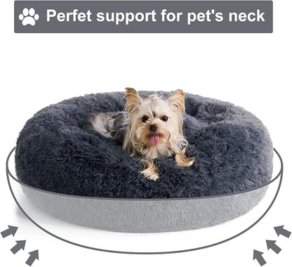 WNPETHOME Calming Dog Beds for Large Dogs, Anti-Anxiety Donut Pet Bed, Fluffy - Image 5