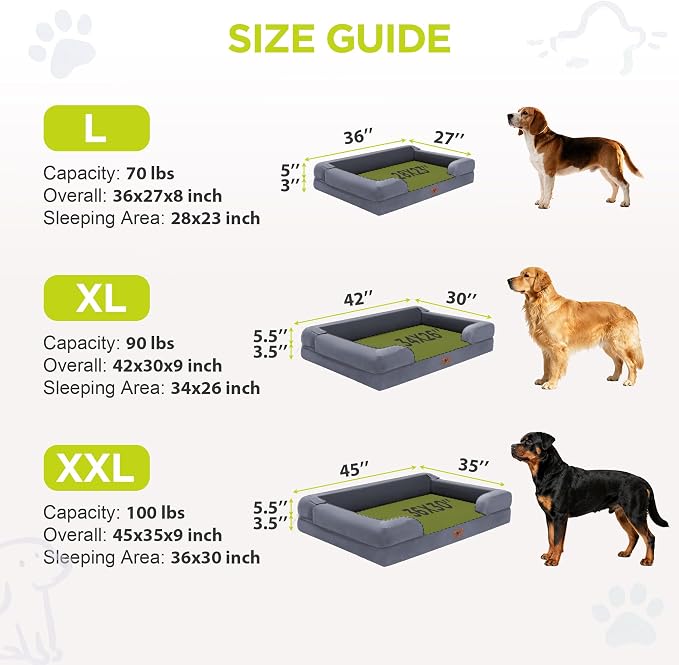 Orthopedic Dog Beds for Large Medium Dogs, Big Waterproof Memory Foam Pet Couch - Image 4