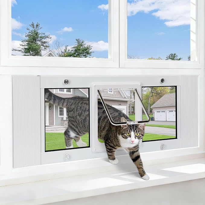 Full Size Cat Door Window Insert, fits 23'‘-28’' Various Sliding Windows - Image 9