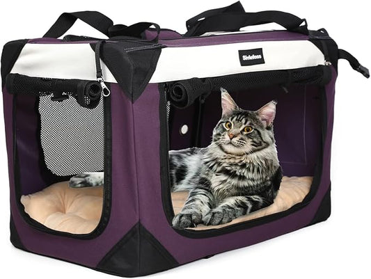Collapsible Dog Travel Crate, Portable Soft-Sided Pet Carrier Extra Large Cat by Sivlefoss