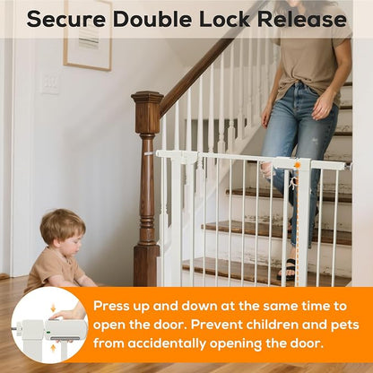 29.5-46" Magnetic Baby Gate for Stairs, Baby Safety Essentials, Auto Close Gate - Image 6