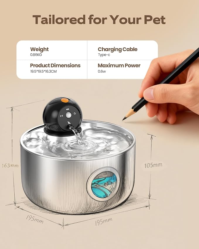 Cordless Cat Water Fountain Wireless: Battery Powered Pet Water Fountains - Image 9