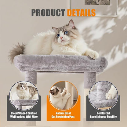 Large Cat Tree 63 Inch, Sisal Scratching Posts Board and Hammock, Pet Play House - Image 3