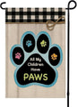 12x18 All My Children Have Paws Garden Flag Cat Paw Print Black Gingham Outdoor by ALEXMACLIST