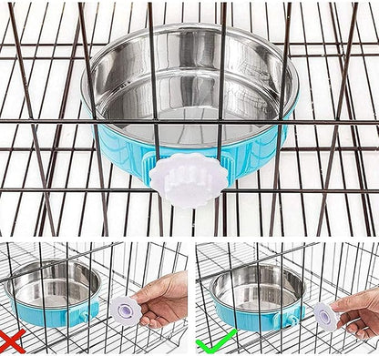 Stainless Steel Removable Pet Food Bowl, Anti-overturn Water Feeder Container - Image 4