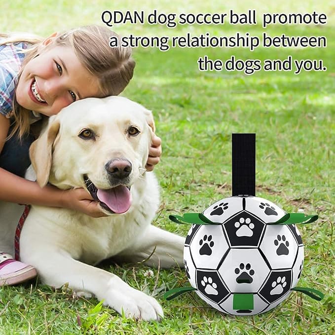 QDAN Dog Soccer Balls Toy with Bell Inside, Outdoor Interactive Toys - Image 5