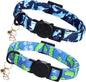 Elegant little tail 2 Pack Cat Collar-Shark Print Cotton Breakaway Cat Collars by Elegantlittletail