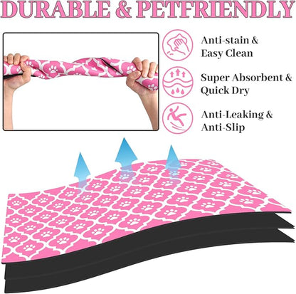 Dog Food Mat 12X20 Inch Pet Feeding Absorbent Mats - Image 2