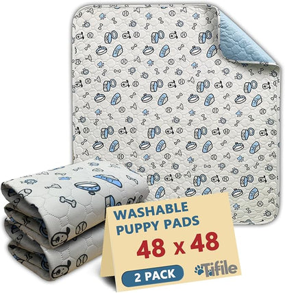 Washable Pee Pads for Dogs, 2 Pack Reusable Puppy Pads, Absorbent Whelping by TIFILE