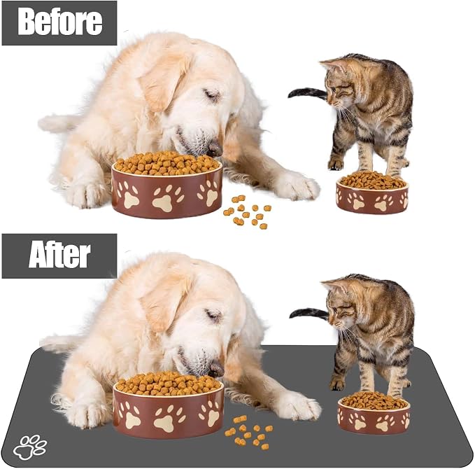 Large Pet Feeding Mat, 15.7" x 39.3" Bohemia Absorbent Quick Dry Dog Mat - Image 2
