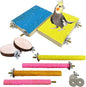 Hamiledyi 8 PCS Bird Perch Stand Toy Wood Parrot Paw Grinding Stick Perch Stand by Hamiledyi