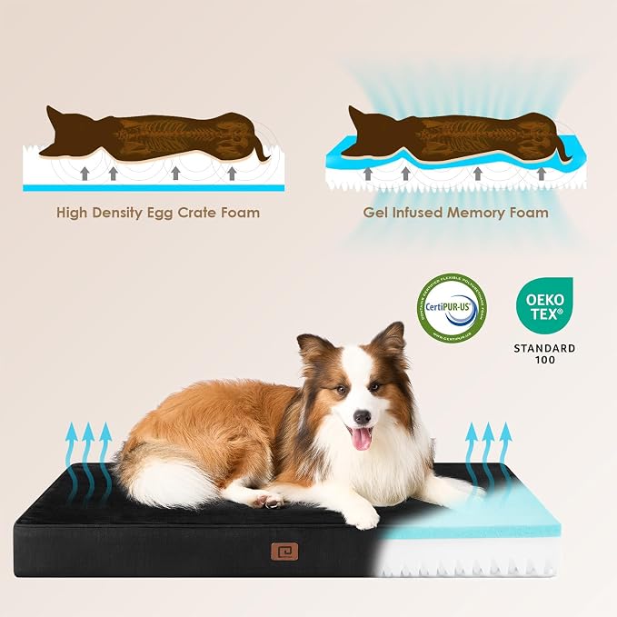 EHEYCIGA Waterproof Dog Bed Orthopedic 35"x23", Memory Foam Pet Bed - Image 4