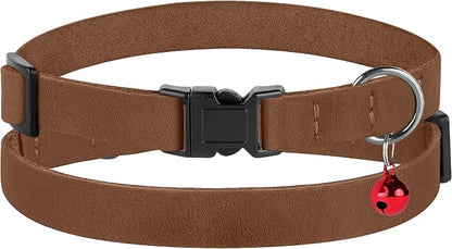 Muromto Breakaway Cat Collar Leather Soft Adjustable Pet Kitten Collars - Image 2