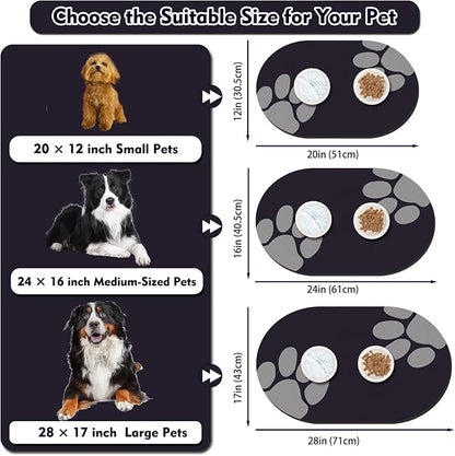 Dog Feeding Mat 24''x16'', Absorbent Pet Food Mat, No Stains Quick Dry Pet - Image 3