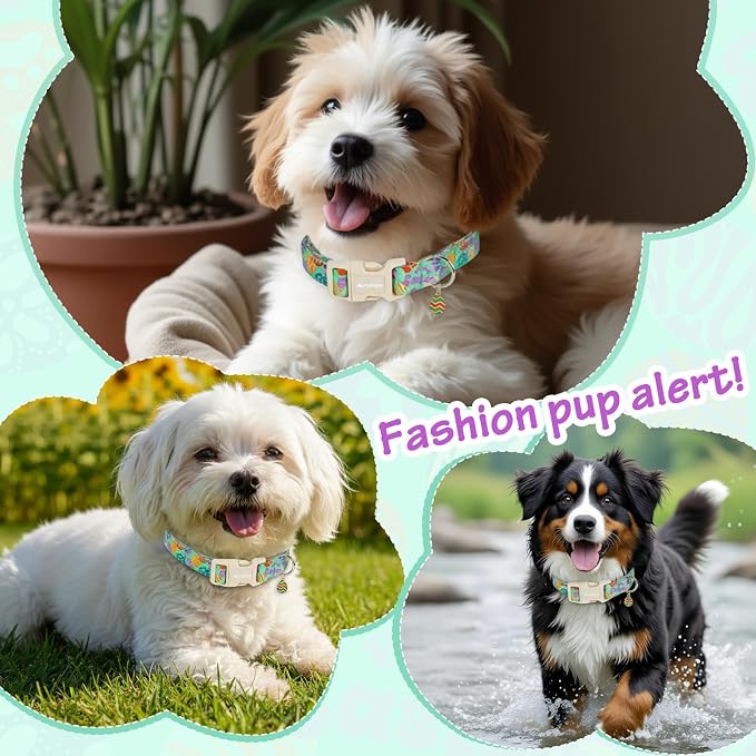 Easter Dog Collar for Large Dogs, Adjustable Green Large Dog Collar - Image 6