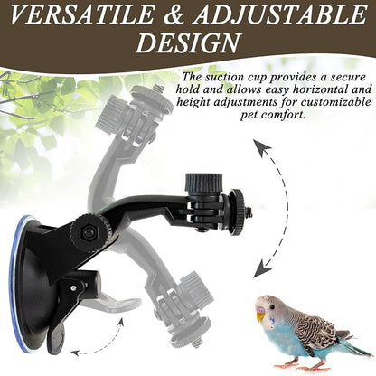 2 Pcs Parrot Perch Stand, Strong Suction Cup Bird Perch, Movable Perch Stand - Image 4