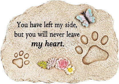 Evergreen Pet Memorial Stones | You Will Never Leave My Heart | 11.5 inches by EvergreenGarden